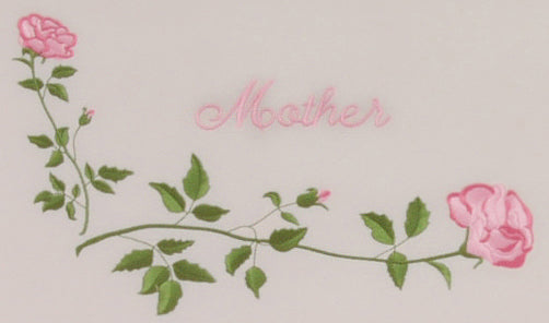 M-2218-FS Mother Casket / 18ga / Eggshell White w/ Lt Pink Accents / Pink Velvet / Rose tan Hardware