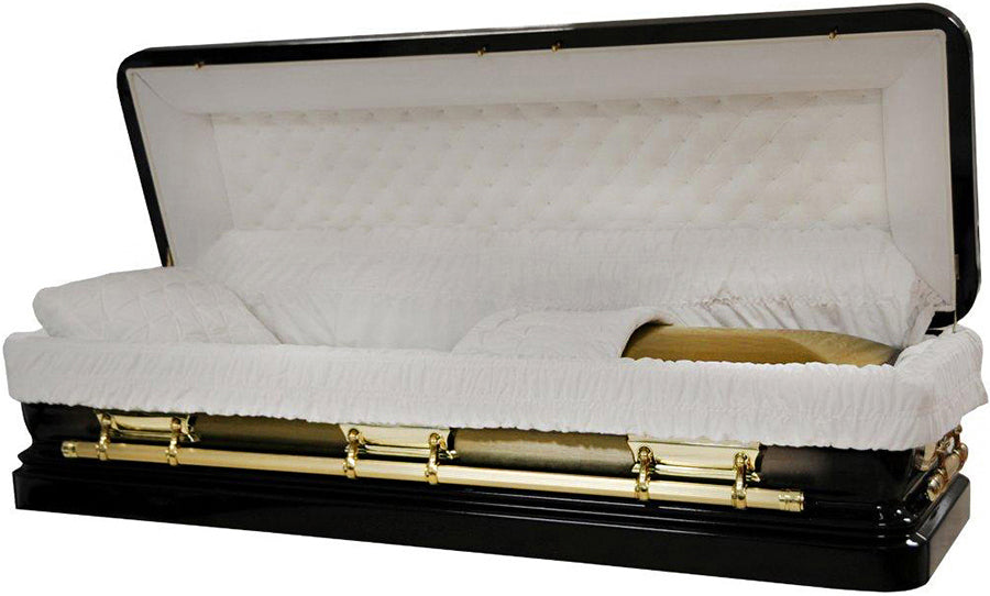 M-8259-FS Full Couch w/Foot Panel, Black w/ Gold brush