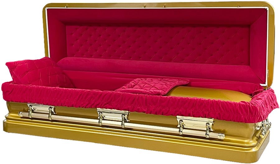 M-2249a-FCP-FS Gold Priest/Urn Shape/Dark Red Velvet Interior/Top comes off