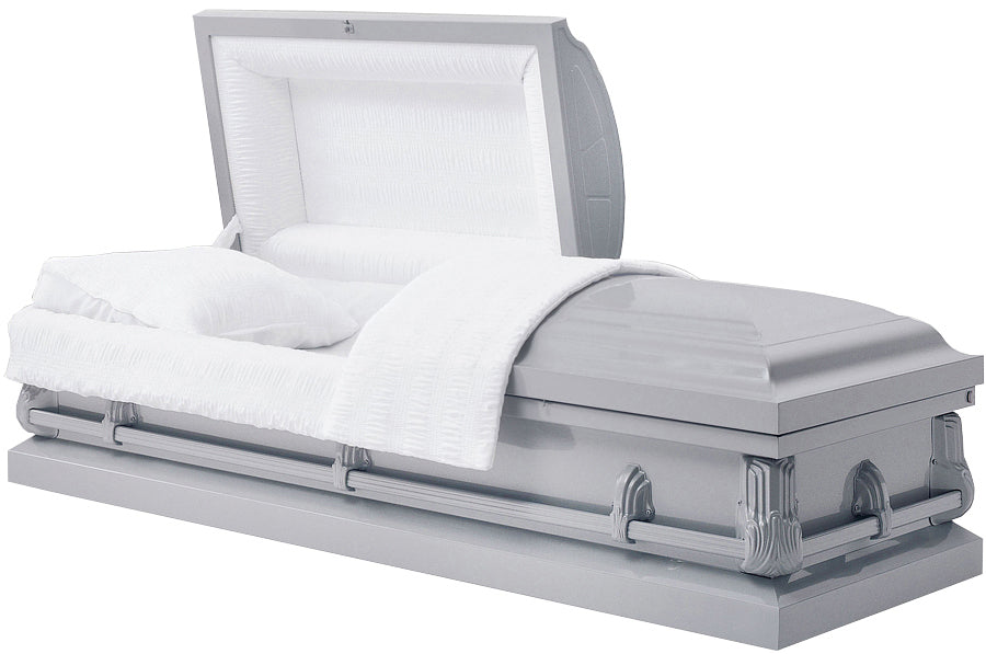 M-3993-FB 20 Gauge Steel Casket / Shiny Gray Finish / No Seal