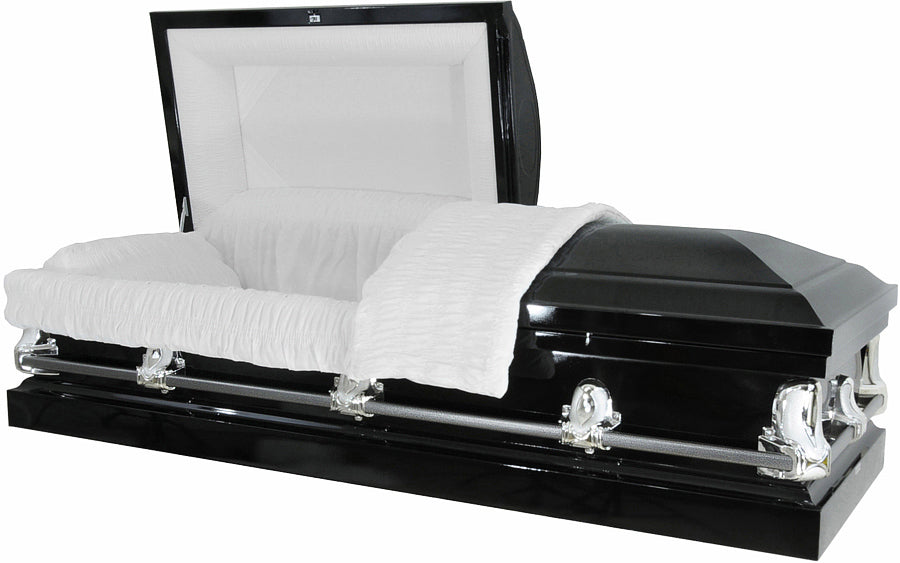 M-4227- 20ga / No Seal / Black Finish / White Crepe / Silver Hardware
