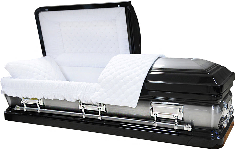 M-4584-FS 18 Gauge Steel Casket / Black with Natural Brush