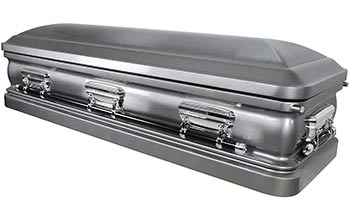 M-4626fc-FS Priest Casket/18ga/Silver/White Interior/Foot Panel/Silver Hardware