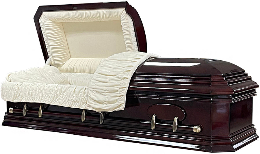 W-4695-FS 8 Sided Solid Poplar / Darker Wood / Almond Velvet Interior