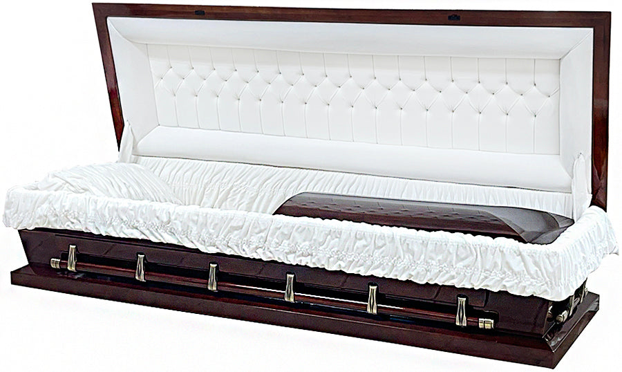 W-4790XFC-29"-FS Solid Poplar Oversize Full Couch / W/ Foot Panel / Red Brown / Almond Velvet Interior