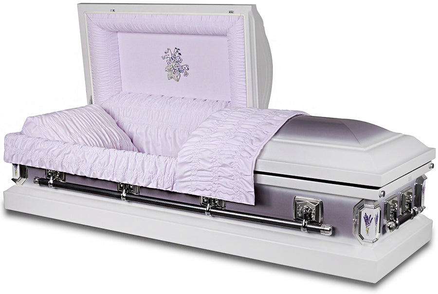 M-4826-FS 18ga / White with Lavender Brush / Silver Hardware / Light Purple Interior