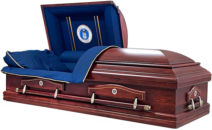 W-7902X-FS Oversize Solid Poplar / Airforce Casket / Bronze Hardware / 33" outside
