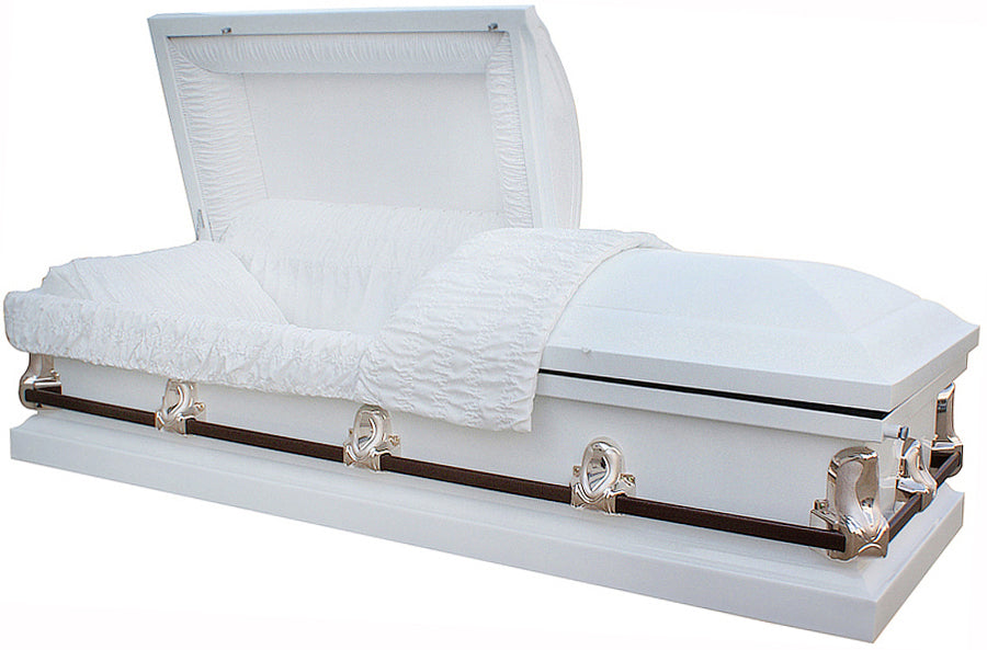 M-8540-FS 18 Gauge Steel Casket / White Velvet Interior