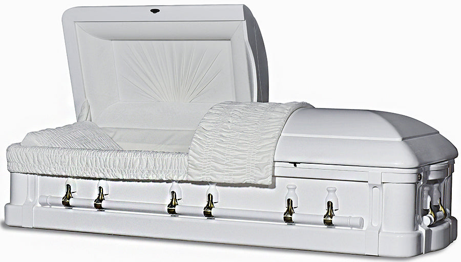 W-8662-FS White Solid Poplar / Round corners / White Velvet interior