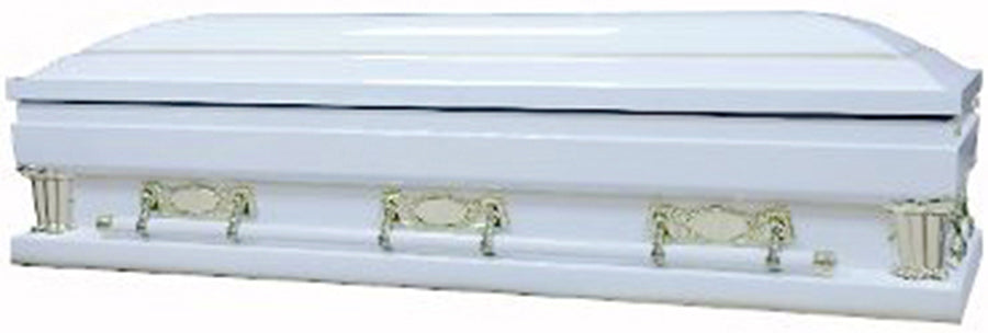 M-9441X-FC-FS Oversized White w/ Gold Accent/Full Couch/White Velvet Interior