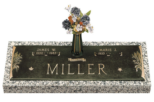 C-GB33 V1 Lilly of the Valley Companion Bronze over Granite marker