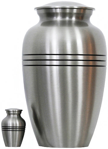 137-A - Brass Urn Silver/w Black Trim