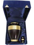 021-A-FS - Brass Urn / Dark Brown with Gold Trim