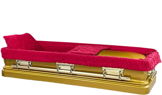 M-2249a-FCP-FS  Gold Priest/Urn Shape/Dark Red Velvet Interior/Top comes off