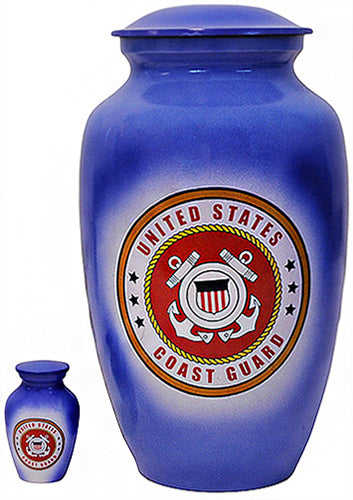 302-A-FS - Brass Urn / Blue w/ US Coast Guard