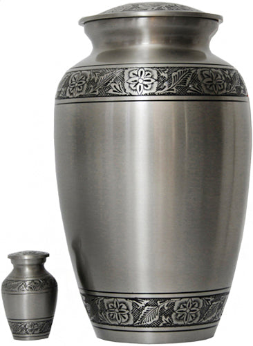 032-A-FS - Brass Urn / Silver with Black Trim