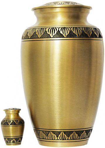 033-A-FS - Brass Urn / Gold with Black Trim
