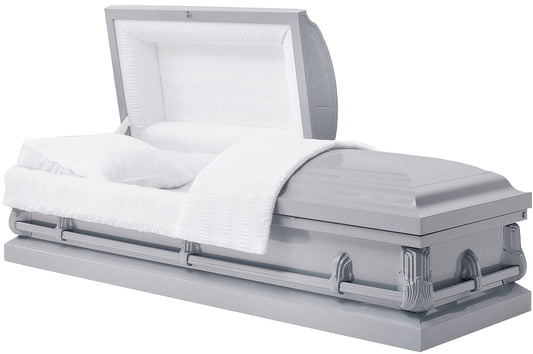 M-3993-FB  20 Gauge Steel Casket / Shiny Gray Finish / No Seal