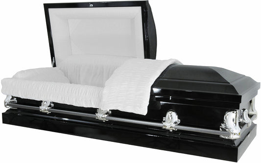 M-4227- 20ga / No Seal / Black Finish / White Crepe / Silver Hardware