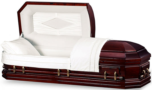 W-4403-FS   8-Sided / Solid Poplar / High Gloss / Antique Brass Hardware / Ivory Velvet Interior
