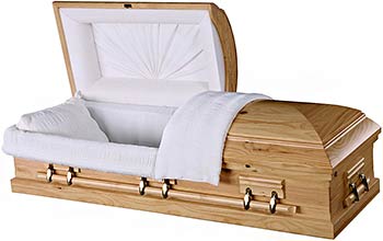 W-4409-FS   Solid Pine with Matte Finish / Antique Brass Hardware / Almond Velvet Interior