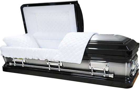 M-4584-FS   18 Gauge Steel Casket / Black with Natural Brush