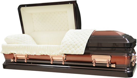 W-4585-FS Brown with Copper Brush / Beige Velvet / Copper hardware / 18 Gauge / Protective