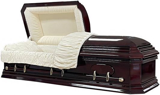 W-4695-FS   8 Sided Solid Poplar / Darker Wood / Almond Velvet Interior