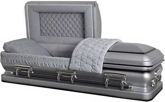 M-4719-FS   8ga / SIlver W/ Black Accent / Urn Shaped / Gray Velvet Interior