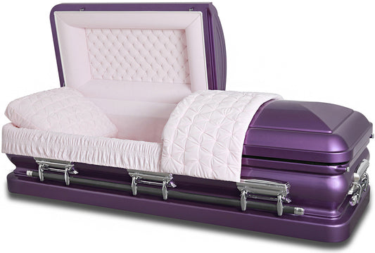 M-4723-FS   18gauge / Purple Urn / Silver Hardware / Pink Velvet Interior