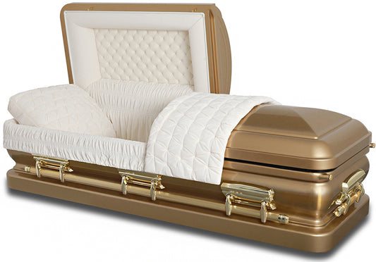 M-4729-FS   18ga / Gold FInish / Gold Brushed / Gold Hardware / Almond Velvet Interior