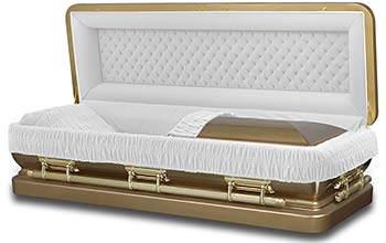 M-4740fc-FS   Solid Bronze Metal / Gold Finish / Gold Hardware / White Velvet Interior