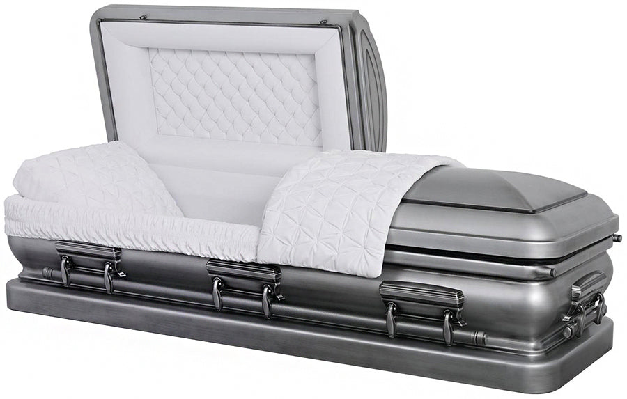 M-4774-FS  18ga / Silver ANTIQUE / White Velvet Interior