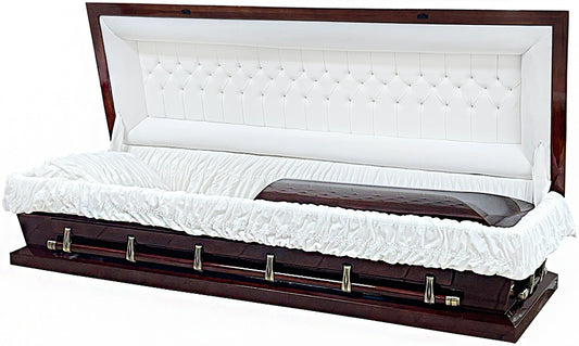 W-4790XFC-29"-FS    Solid Poplar Oversize Full Couch / W/ Foot Panel / Red Brown / Almond Velvet Interior