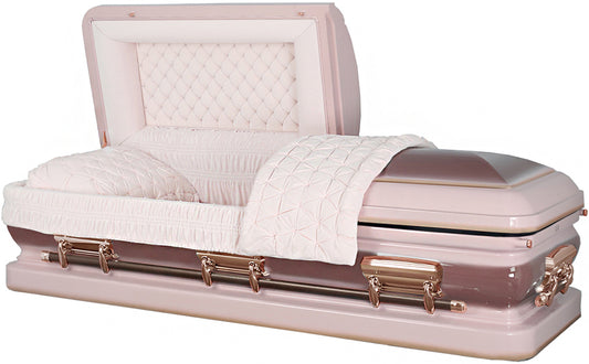 M-4870-FS  18ga / Lt Pink / Lavender Urn Shell / Rose Gold Hardware / Pink velvet interior