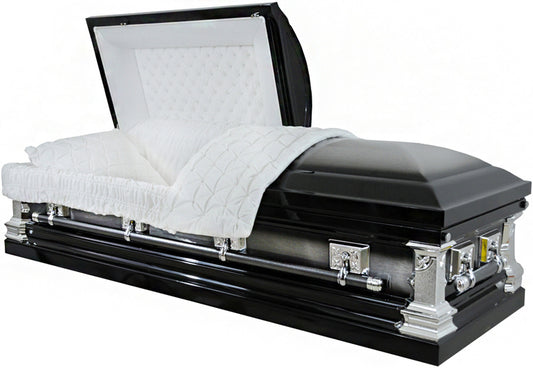 M-6305-FS 18 Gauge Steel Casket / Brushed Natural Black Onyx / Protective
