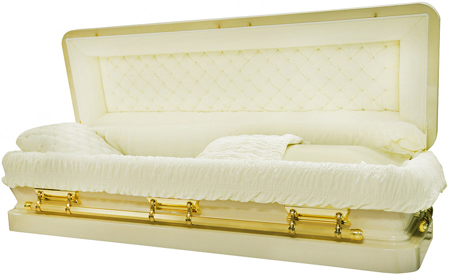 M-6335-FC-FS   Full Couch/18 gauge/Champagne with Beige Velvet Interior