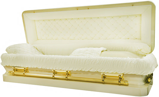 M-6335-FC-FS   Full Couch/18 gauge/Champagne with Beige Velvet Interior
