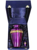 064-A-FS - Brass Urn / Purple/w Gold Trim
