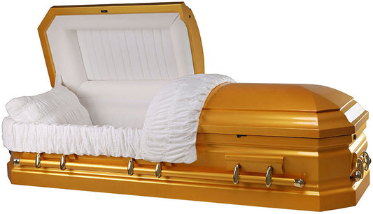 W-7386-FS   8 Sided / Gold Colored / Solid Poplar / White Velvet / Gold Hardware