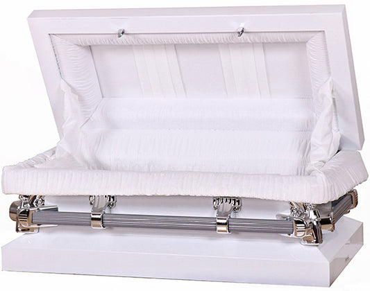 M-7710-FC-FS 30"/35"   White Child's Casket with White Interior
