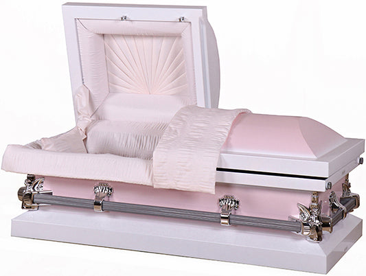 M-7719-HC-FS 42"/47"   Child's White/Pink with White Velvet lining