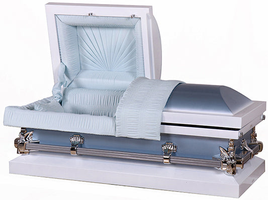 M-7720-HC-FS 42"/47"  Child's White/Blue with White Velvet lining