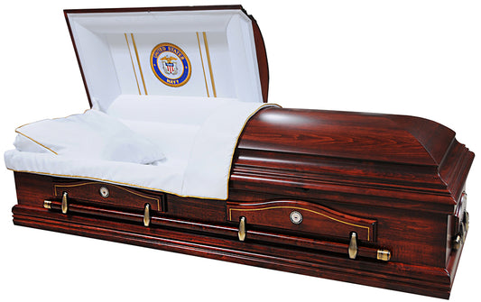 W-7844-FS   Navy Casket / Solid Poplar / White Interior