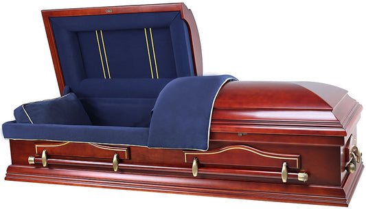 W-7849-FS   Solid Poplar / Dark Blue Lining w/gold piping