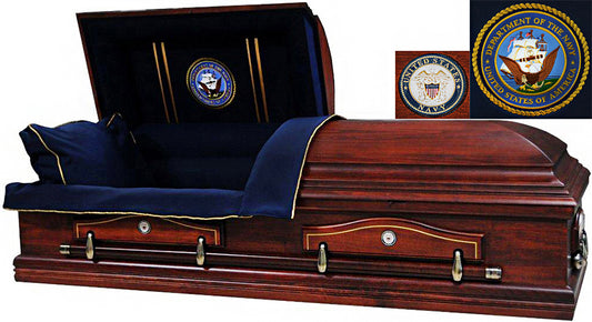 W-7857-FS   Navy Casket / Solid Poplar / Navy Blue Interior