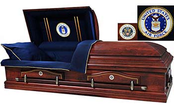 W-7859-FS   Air Force Casket / Solid Poplar / Navy Blue Interior