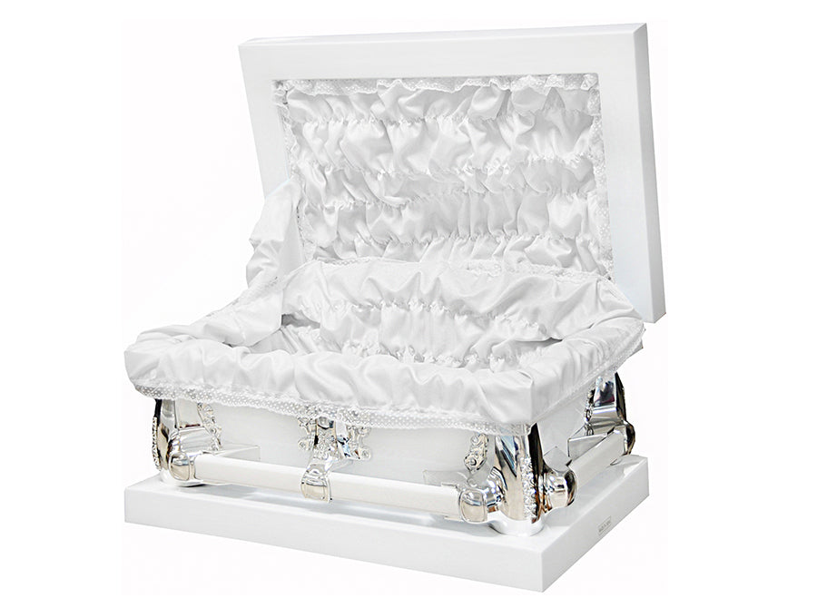 M-7909-FC-FS-23" White Child's Casket/White Interior