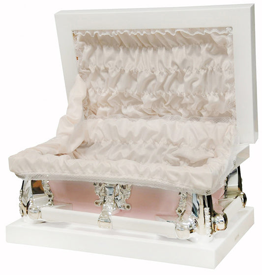 M-7912-FC-FS-23"  Child's/White and Pink with Light Pink Crepe/Silver Hardware