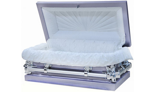 M-7923-FC-FS-30"  Lavender Child's Casket with White Interior